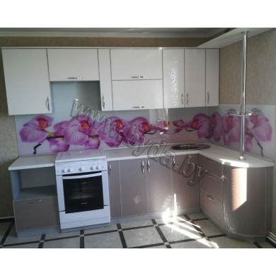 Угловая кухня. Светлый/темный бежевый