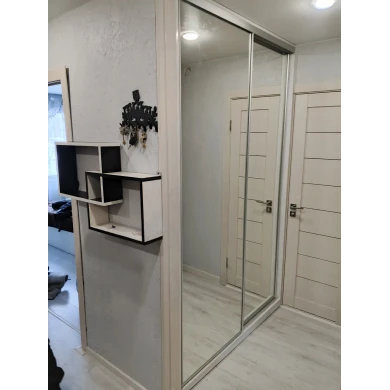 Шкаф-купе встроенный, зеркальный.