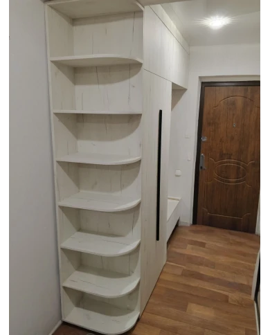 Шкаф распашной в прихожей, с открытой нишей.