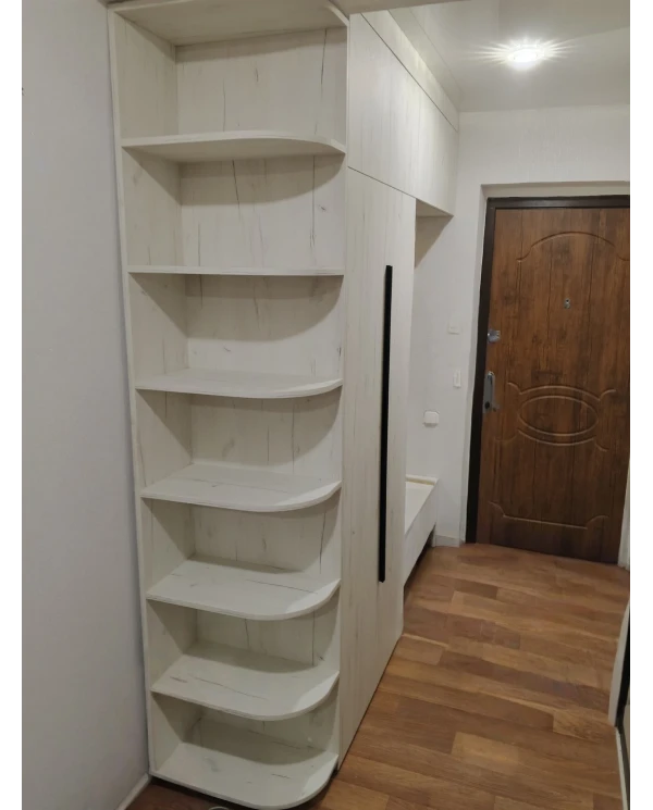 Шкаф распашной в прихожей, с открытой нишей.