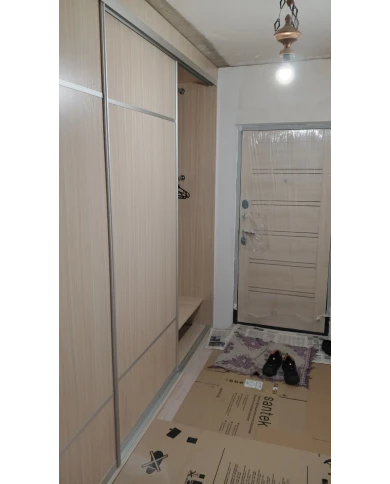 Шкаф-купе как зональное разделение прихожей и гостиной