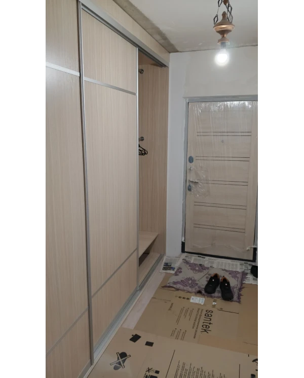 Шкаф-купе как зональное разделение прихожей и гостиной