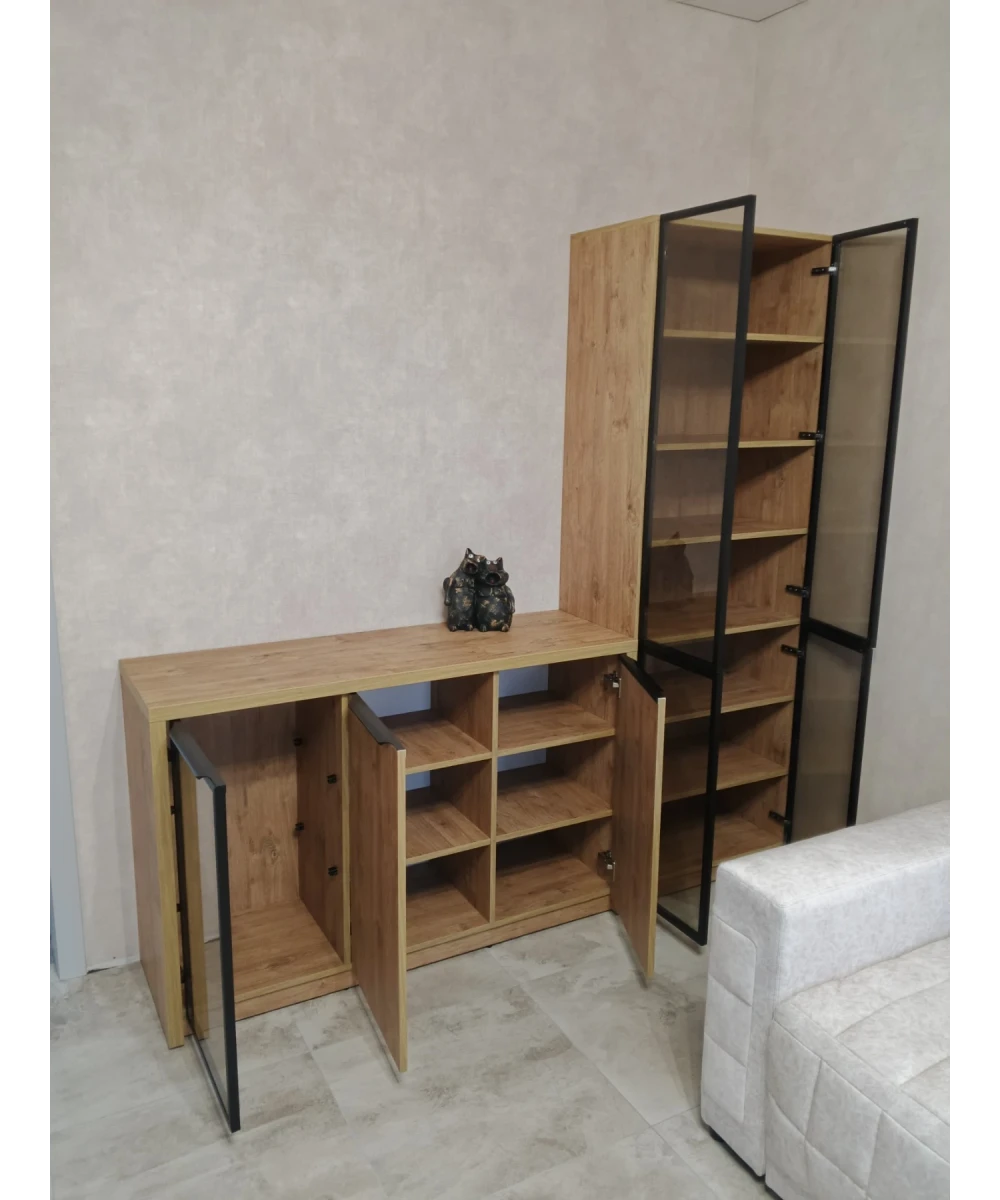 Витринный стелаж с комодом